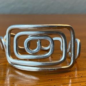 NEW modern bracelet- contemporary flexible metal- silver color- matte finish